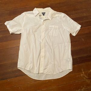 White Short sleeve mens dress shirt